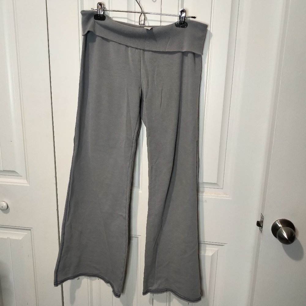 Plush and Lush extra wide leg sweat pants gray